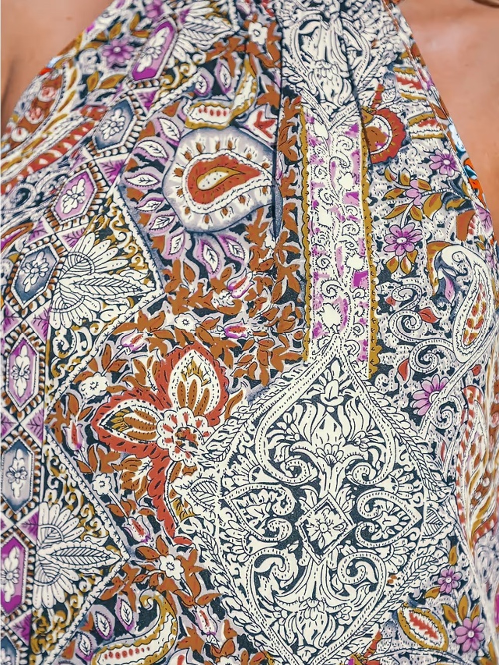 Cupshe Paisley Boho Halterneck Sleeveless Mini Dress Dress - Picture 4 of 10
